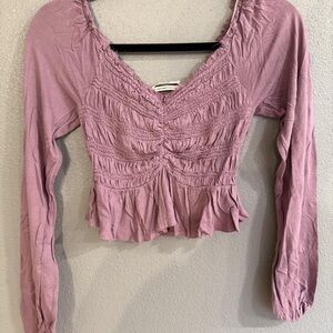 Urban Outfitters Mauve Ruched Blouse